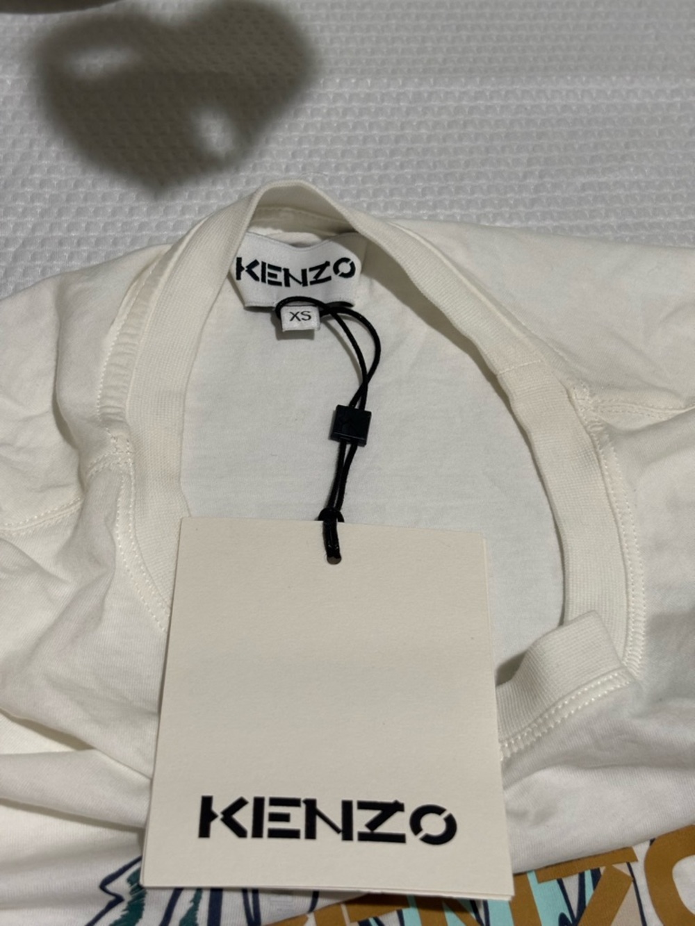 Kenzo White Tiger Logo Tee with Gold Accent - Picture 4 of 9